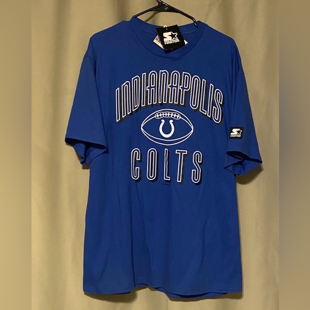 Indianapolis Colts Starter Touchdown Tee Shirt Blue Large NWT